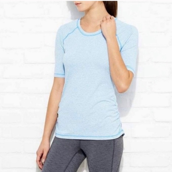 Lucy Tops - { 5 FOR $25 }LUCY DASHING STRIPES LIGHT BLUE SHIRT